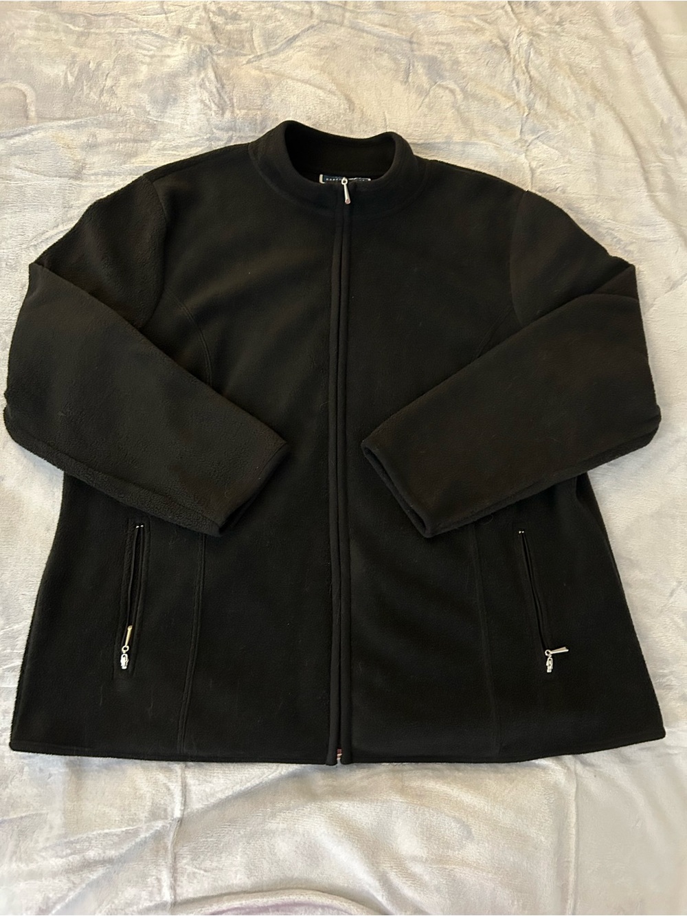 Womens Black Full-Zip Fleece Jacket